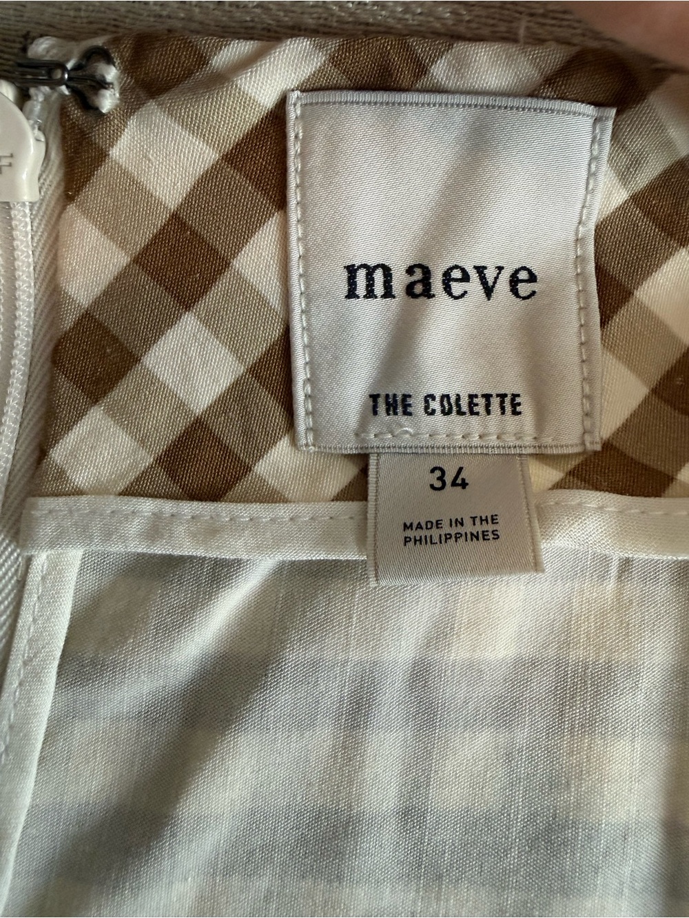 Maeve The Colette Brown & White Gingham Ruffle-Hem Cropped Wide-Leg Pants Sz 34 - Picture 7 of 9